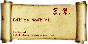 Bécs Noémi névjegykártya